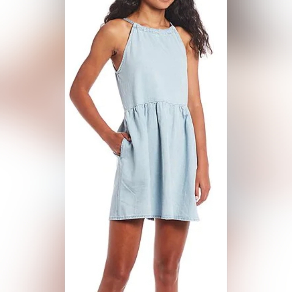 03 Copper Key Denim Dress NWT